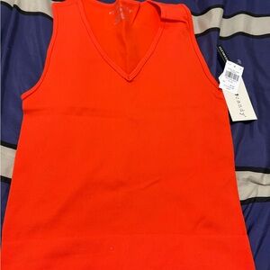 Bright Orange V-Neck Tank Top